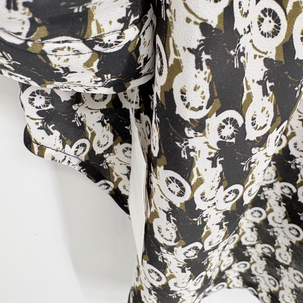 New Sejour Motorcycle Print High-Low Tunic 18W Top Black White Olive Long Sleeve - Picture 13 of 16